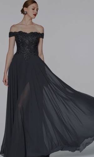 Kjole 7258. Off the shoulder blonde